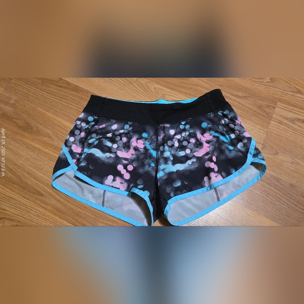 Lululemon Black and Pink Patterned Athletic Shorts - Picture 3 of 3
